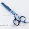 Customized Blue Hair Cutting Thinning Shears 5.5 Inch Convex Edge Blade