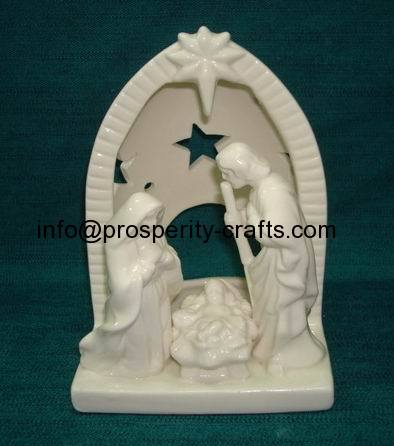 Porcelain Nativity set .