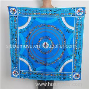 Customize Hand Rolling Silk Twill Square Scarf Digital Printed Bandana