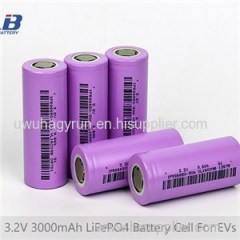 3.2V 3000mAh LiFePO4(LFP) Battery Cell For EVs
