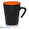 9oz Custom two-tone cone shape open handle promotional ceramic coffee mug
