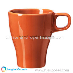 Colorful solid glaze ceramic coffee mug with small handle