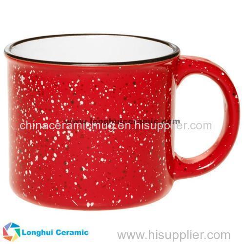 in style camper-campfire custom ceramic coffee mug with retro granite design