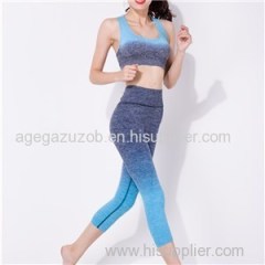 Ombre Athletic Heathered Leggings And Bra Top Set