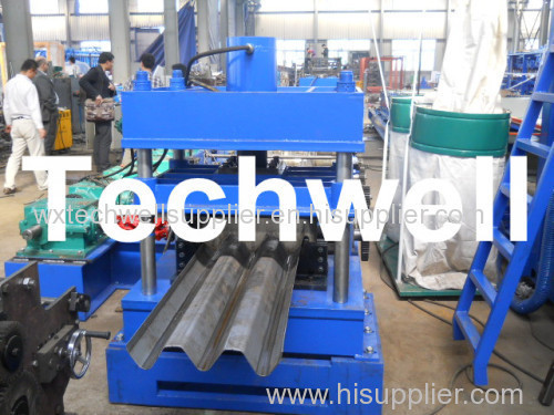 Automatic 30KW 3 Wave Guardrail Roll Forming Machine With 2 - 4mm Material Thickness