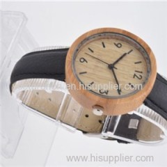 New Design Leather Strap Natural Oak Watch