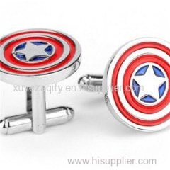 Silver Soft Enamel Engraved Movie Theme Cufflinks