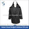 Long Pattern Winter Black Security Guard Coats With Black True Fur Collar