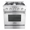 30 inch Stainless Steel 4 Burner Freestanding Gas Range with 4.2 cu.ft Oven Capacity