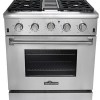 36 inch 4 Burner Gas Stove with Griddle and 5.2 cu.ft Oven Capacity