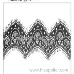 scalloped black galloon cotton eyelash lace and ribbon trimmings(E0002)