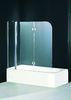 Polish Frame Bathtub Shower Screen Two Hinges Frameless Folding Bath Screen