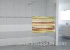 Waterproof Colorful Glass Walk In Shower Enclosures 1200Mm With Pattern Supporting Bar