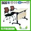 Two Seats Wood Foldable Desk With Wheels