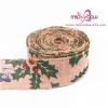 NATURAL FINE BURLAP RIBBON WITH PRINTED