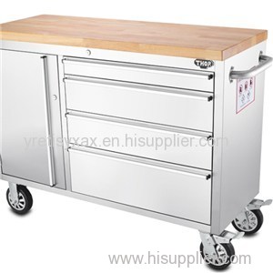 Stainless Steel Rolling Tool Cabinet 48 Inch Heavy Duty Industrial Tool Chest
