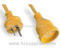 Yellow 3 Pin Air Conditioner Extension Cord AS 3112 End Type 16A 250V