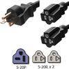 NEMA 5 20P Splitter C19 Connector Power Cord 25 Feet 20 Amp 12 AWG SJT