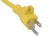 Straight 3 Prong NEMA Power Cord Yellow Stripped Female End with Cord Grip