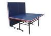 Standard Size Black Table Tennis Table Steel Material With Wheels Blue Top