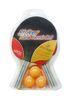 Standard Table Tennis Set Reversed Rubber With Color Line Handle PVC Polybag