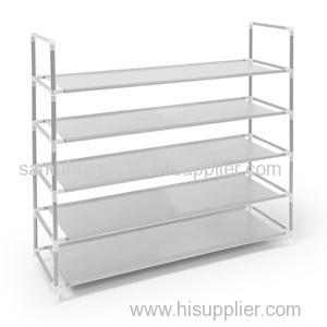 Kids White Tiered Steel Shoe Rack