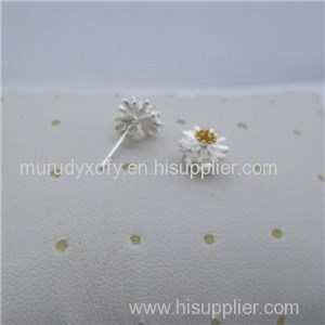 Classic Double Color Sun Flower Studs SSE044