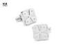 Square Metal Personalized Wedding Cufflinks For Groomsmen Silver Color