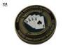 Bronze Plating Poker Chip Challenge Coins Customised Design Light Weight