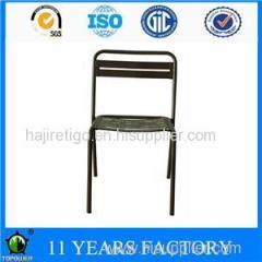 Full Metal Industrial Striped Side Chair With E-coating