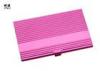 Pink Aluminum Business Card Holder Case For Women Unique Square Shape