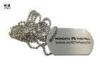 Long Ball Chain Attached Metal Dog Tag Pet Identity Discs Brush Silver Coating