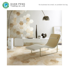 Flower Pattern Hexagon Shaped Rustic Office Floor And Wall Tiles Design