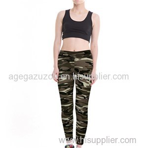 Soft Comfy Military Camo Print Jersey Yoga Leggings