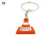 Customized Style Retro PVC Key Ring Lightweight Orange Color 18g