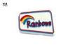 3D Embossed Beautiful Rainbow Lapel Pin Badges Customised White Color