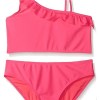 Little Girls' One-Shoulder Bikini Swimsuit Fringe Tankinis