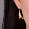 Morning Glory Golden Flower Silver Drop Earrings SSE068