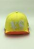 Soft Custom Embroidered Snapback Hats Yellow Baseball Cap Adjustable Strap
