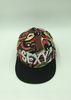 Leather Baseball Floral Snapback Hats Adjustable Size Chinstrap Type