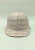 Plain Pink White Flat Brim Baseball Cap Striped Adjustable Sports Casual