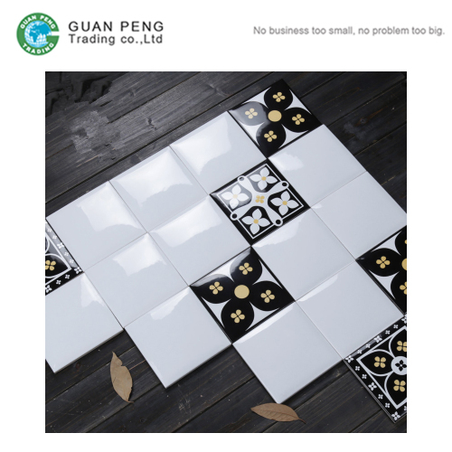 Color Glazed Wall Subway Tiles Ceramic White And Black Tile For Walls Decorative