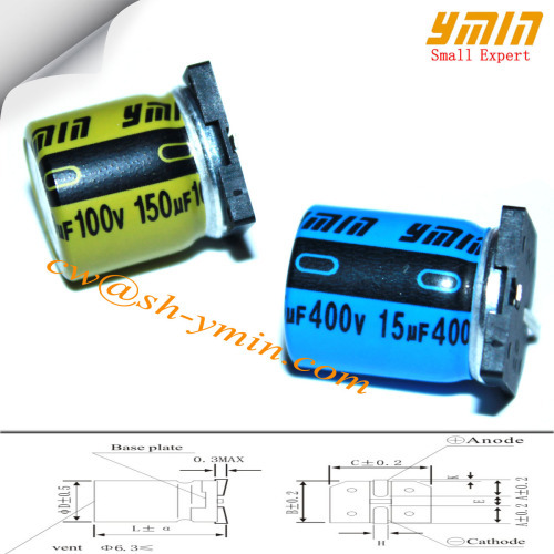 15uF 400V 12.5x16.5mm SMD Capacitors VKL Series 125C 2000 ~ 5000 Hours SMD Electrolytic Capacitors for LED Floodlights