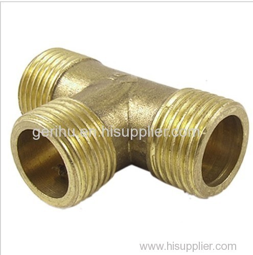 Brass T Shape Water Fuel Pipe Equal Male Tee Adapter Connector 1/2