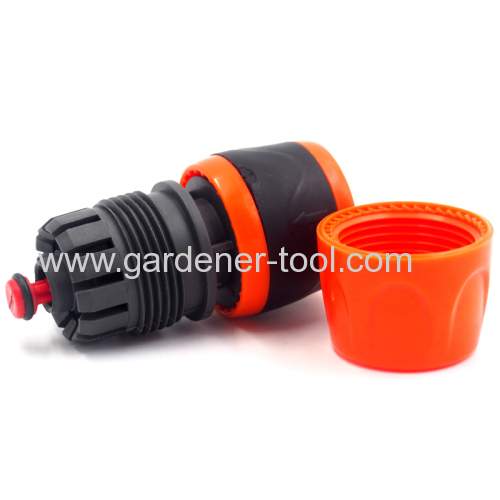 Plastic soft 5/8 inch garden hose quick connector with waterstop