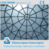 Windproof steel space frame structure glass roof dome for hall