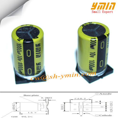 10V 1000uF 8x12.5mm SMD Capacitors VKM Series 105C 7000 ~ 10000 Hours SMD Aluminium Electrolytic Capacitors RoHS