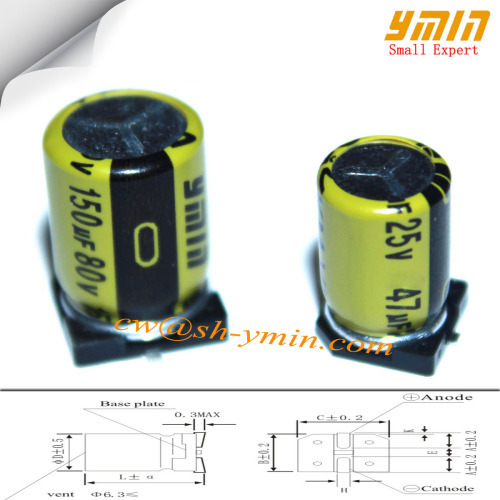47uF 25V 5x10mm SMD Capacitors VKM Series 105C 7000 ~ 10000 Hours SMD Aluminium Electrolytic Capacitors RoHS