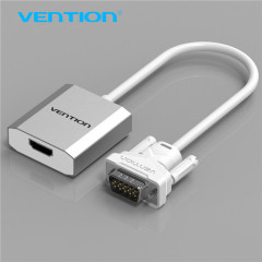 China supplier Metal VGA to HDMI Converter with Female Micro USB and Audio Port White