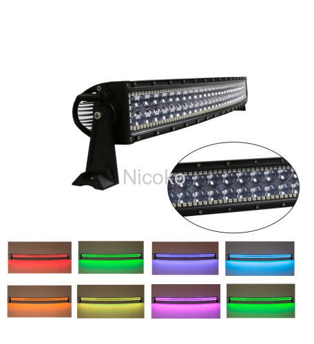 52w 300 Inch Curved off Road LED Light Bar with CREE LEDs (RGB Halo assembled well inside)